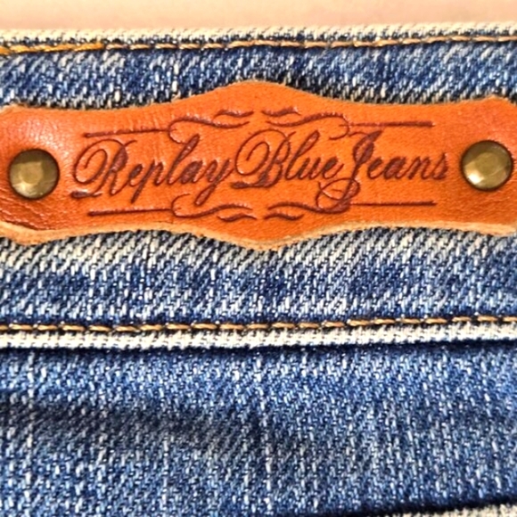 Replay Y2K Blue Rockxanne Jeans with Unique Pattern, Size 28/30, Made In Italy - Picture 16 of 16